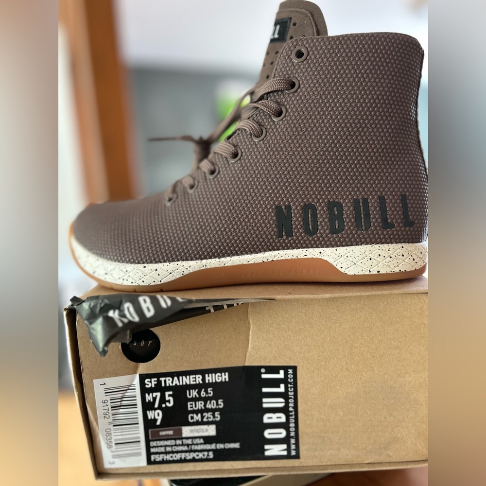 NOBULL Hi Top Trainers Shoes Superfabric Coffee Brown Speckle NEW 9/7.5